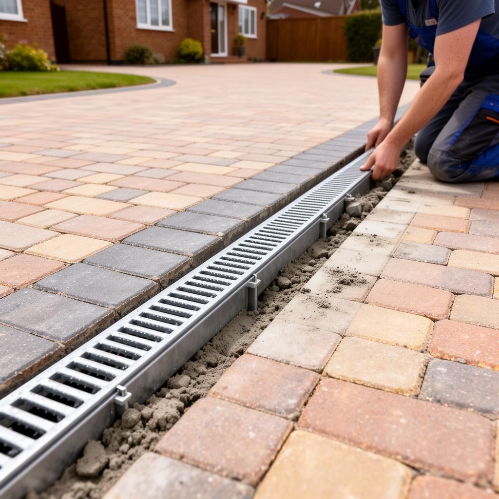 Channel drain installation in Horsham